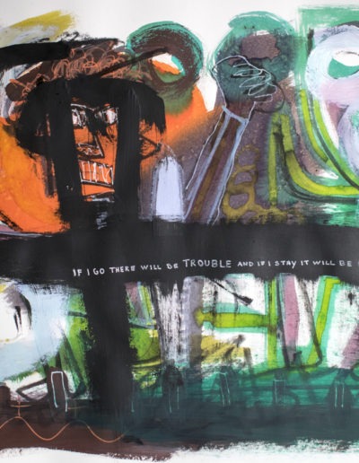 TroubleDouble - Technique mixte sur papier 50 x 70 cm – 2021 - © Christophe Ducoin alias « El Chuzpo » artiste peintre à Toulouse