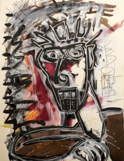 Brève de comptoir - Technique mixte sur papier 70 x 50 cm – 2021 - © Christophe Ducoin alias « El Chuzpo » artiste peintre à Toulouse