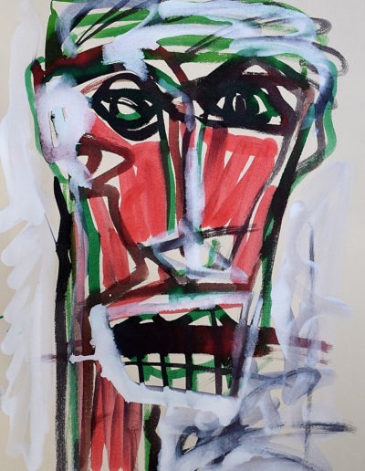 Face - Technique mixte sur papier 70 x 50 cm – 2021 - © Christophe Ducoin alias « El Chuzpo » artiste peintre à Toulouse