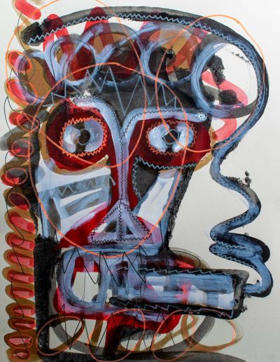 Cigarette V2 - Technique mixte sur papier 70 x 50 cm – 2021 - Christophe Ducoin alias « El Chuzpo » artiste peintre à Toulouse