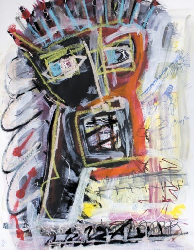Indécis - Technique mixte sur papier A3 – 2021 - Christophe Ducoin alias « El Chuzpo » artiste peintre à Toulouse