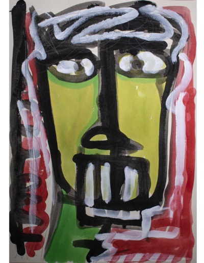Jaune - Technique mixte sur papier 70 x 50 cm – 2021 - © Christophe Ducoin alias « El Chuzpo » artiste peintre à Toulouse