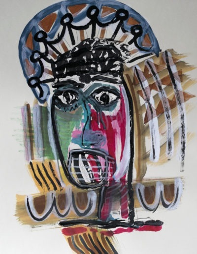 Apparition - Technique mixte sur papier 70 x 50 cm - 2022 - Christophe Ducoin alias « El Chuzpo » artiste peintre à Toulouse