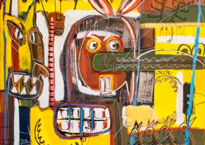 RABBIT DONKEY - Mixed medias on canvas - 80 x 80 cm – 2019