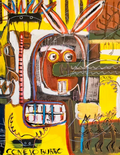 RABBIT DONKEY - Mixed medias on canvas - 80 x 80 cm – 2019