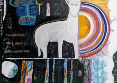 The big white dog - Mixed medias on canvas - 100 x 100 cm - 2020