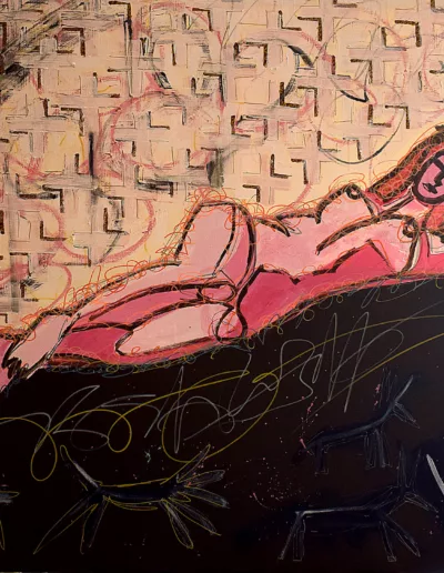 Pink nude - Mixed medias on canvas - 76 x 50 cm – 2019