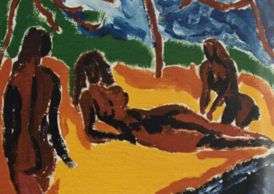 Bathers I - Oil on cardboard 1995 - © Christophe Ducoin alias « El Chuzpo » artiste peintre à Toulouse