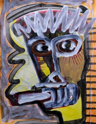 Cigarette - Mixed media on paper 70 x 50 cm – 2021 - Christophe Ducoin alias « El Chuzpo » artiste peintre à Toulouse