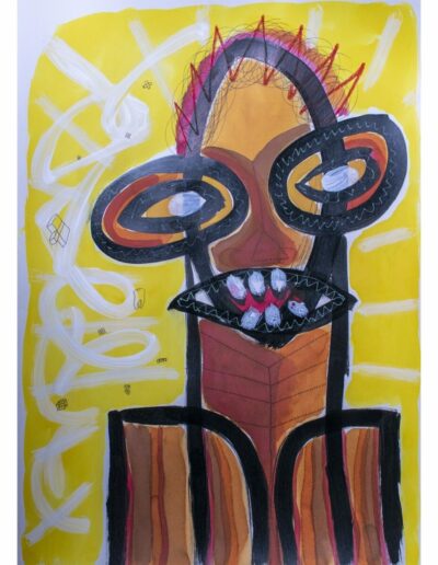 Dickhead - Mixed media on paper 70 x 50 cm – 2022 - Christophe Ducoin alias « El Chuzpo » artiste peintre à Toulouse