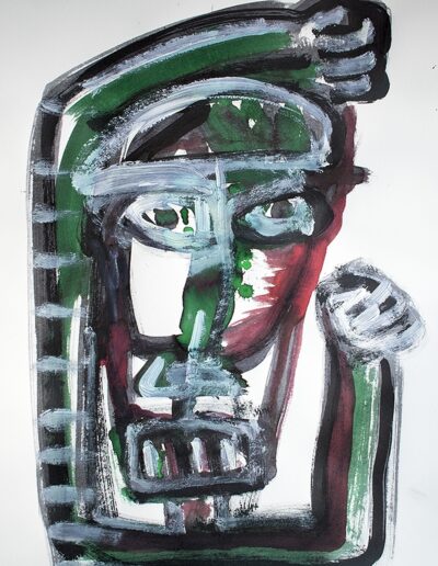 Fighting spirit - Mixed media on paper 70 x 50 cm – 2020 Collection particulière, Toulouse - © Christophe Ducoin alias « El Chuzpo » artiste peintre à Toulouse
