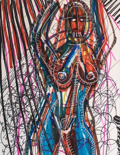 Hold up - Mixed media on paper A3 – 2017 © Christophe Ducoin alias « El Chuzpo » artiste peintre à Toulouse