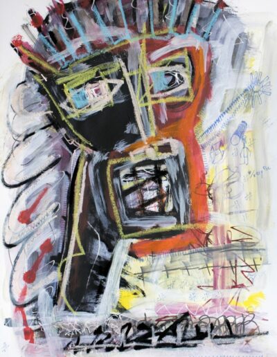 Undecided - Mixed media on paper - 2021 - Christophe Ducoin alias « El Chuzpo » artiste peintre à Toulouse