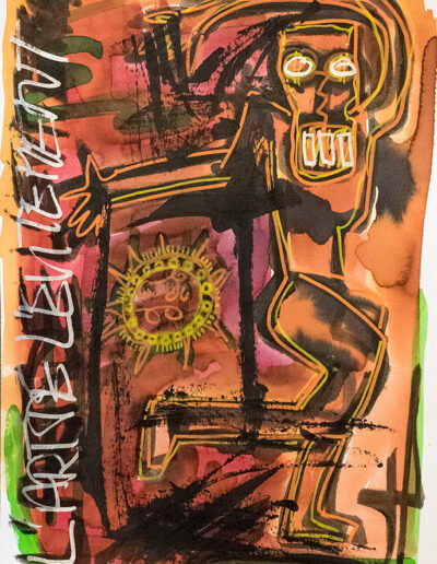 The art of avoidance- Mixed media on paper A3 – 2020 - © Christophe Ducoin alias « El Chuzpo » artiste peintre à Toulouse
