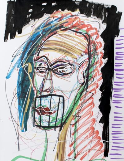 Not a word - Mixed media on paper A3 – 2016 - © Christophe Ducoin alias “El Chuzpo” artiste peintre à Toulouse