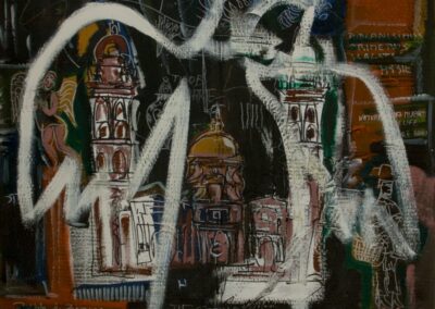 PUEBLA DE LOS ÁNGELES - Mixed media on cardboard 1 m x 1 m – 2014