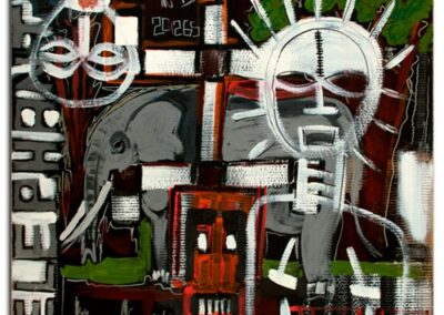 Born in Senegal - Mixed media on cardboard 1 m x 1 m – 2014 - © Christophe Ducoin alias “El Chuzpo” artiste peintre à Toulouse