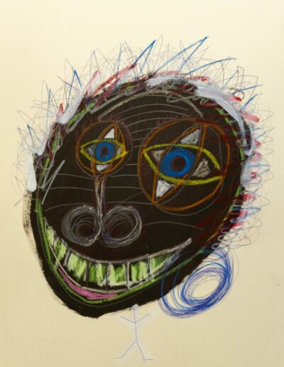 Sister - Mixed media on paper 70 x 50 cm – 2021 - Christophe Ducoin alias « El Chuzpo » artiste peintre à Toulouse