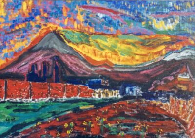 Volcano III - Oil on cardboard 1995 - © Christophe Ducoin alias « El Chuzpo » artiste peintre à Toulouse