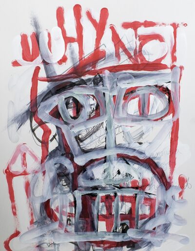 WhyNot - Mixed media on paper 70 x 50 cm – 2021 - © Christophe Ducoin alias « El Chuzpo » artiste peinte à Toulouse
