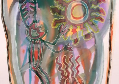 El fuego Sagrado - Mixed media on paper - A3 - 2020