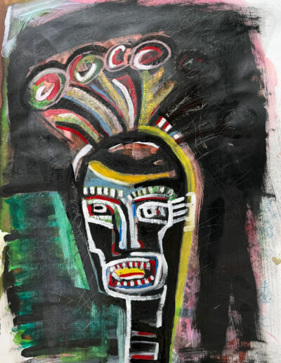 Dieu africain - Techniques mixtes - 70 x 50 cm - 2026